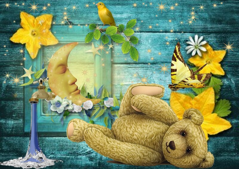 Teddy Bear with Moon