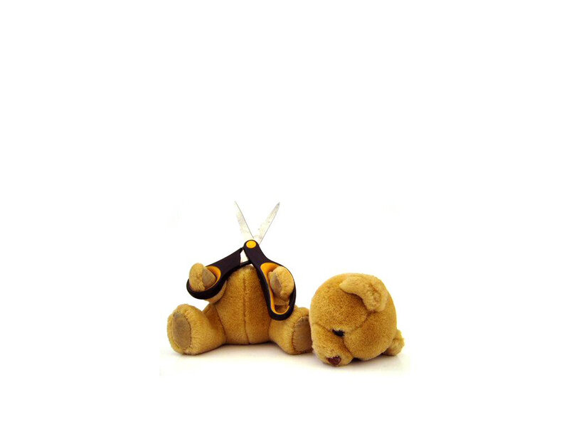 Teddy Bear with Scissors — Brown