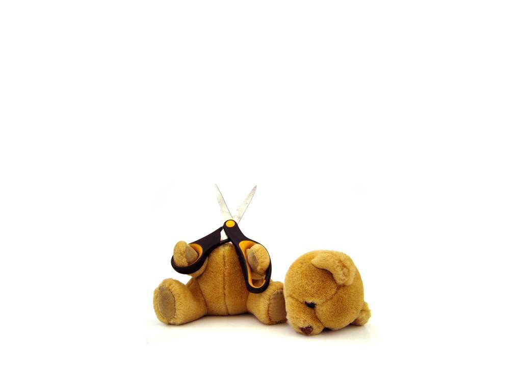 Teddy bear with scissors