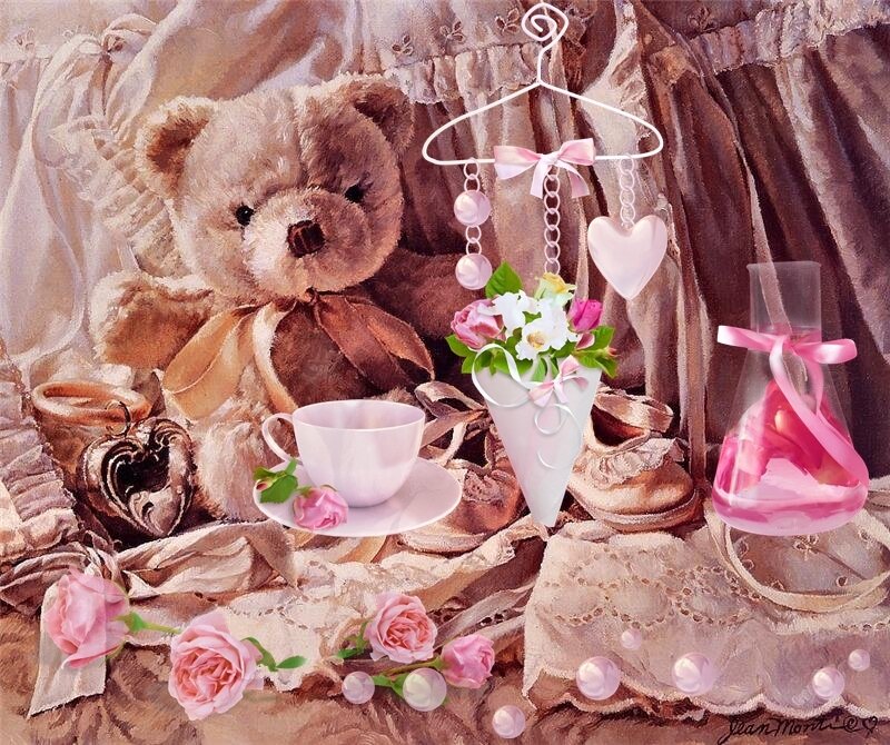 Teddy Bear with Tea Set