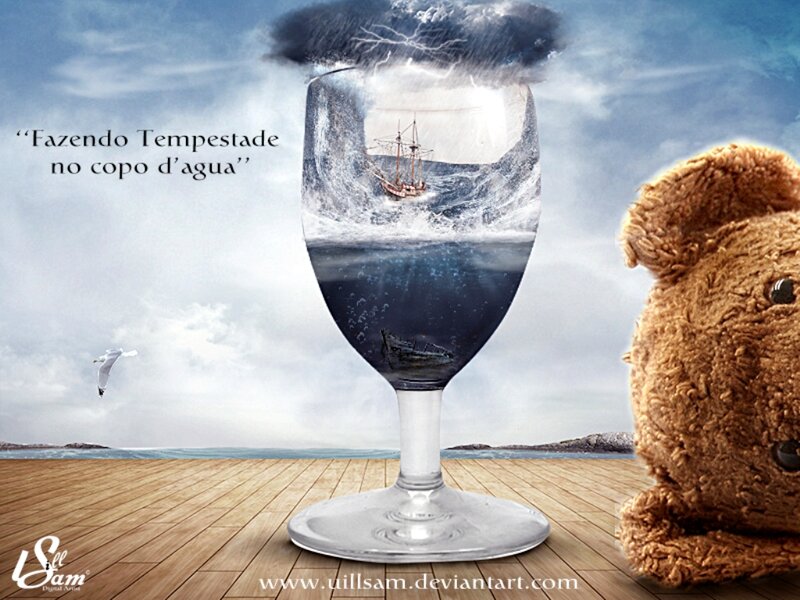 Teddy Bear with Wine Glass