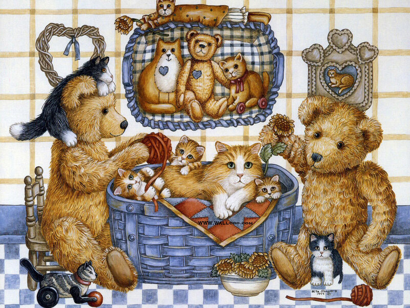 Teddy Bears and Cats