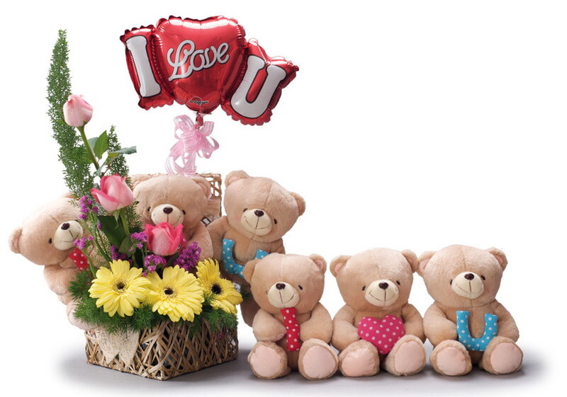 Teddy Bears and Flowers