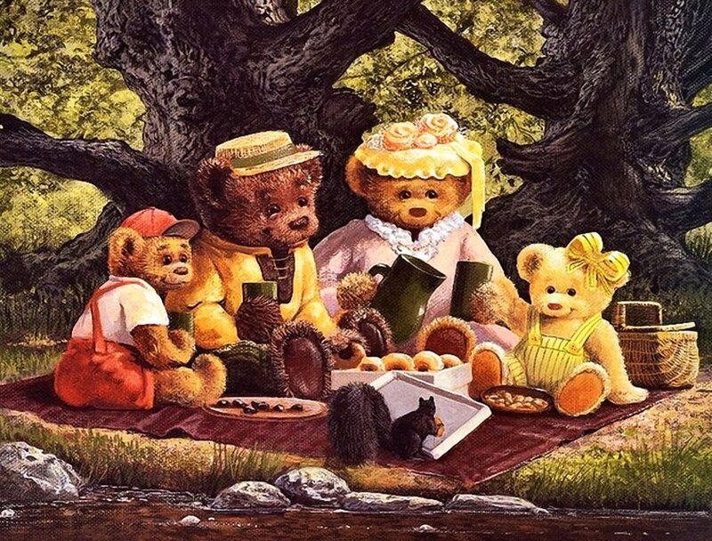 Teddy Bears at Picnic — Brown