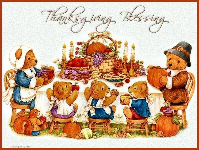 Teddy Bears at Thanksgiving