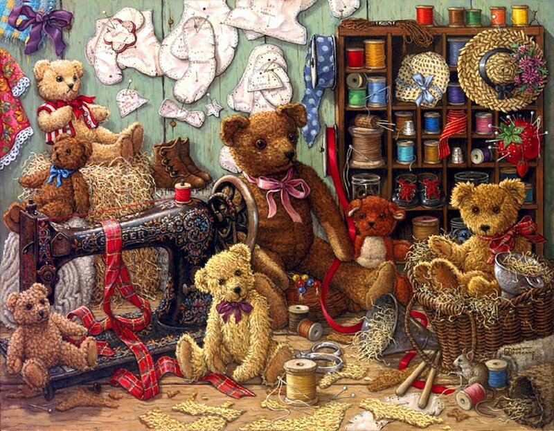 Teddy Bears in Workshop