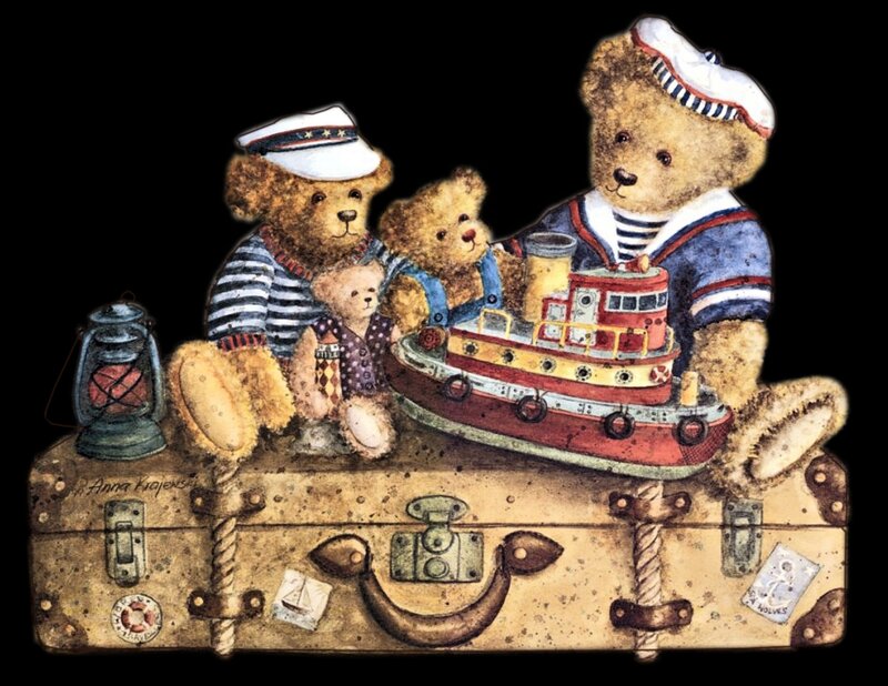 Teddy Bears on Suitcase