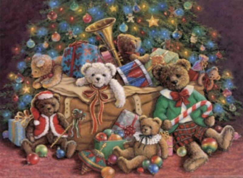 Teddy Bears under Tree