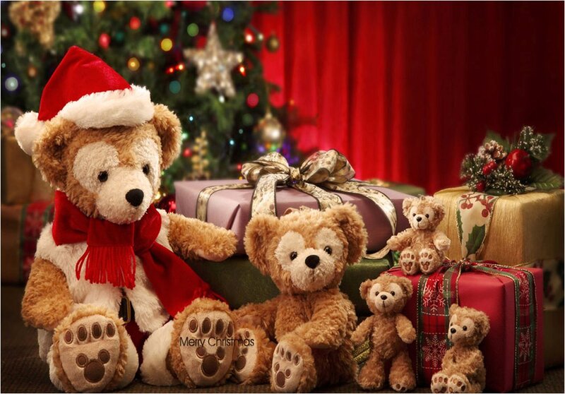Teddy Bears with Gifts — Red