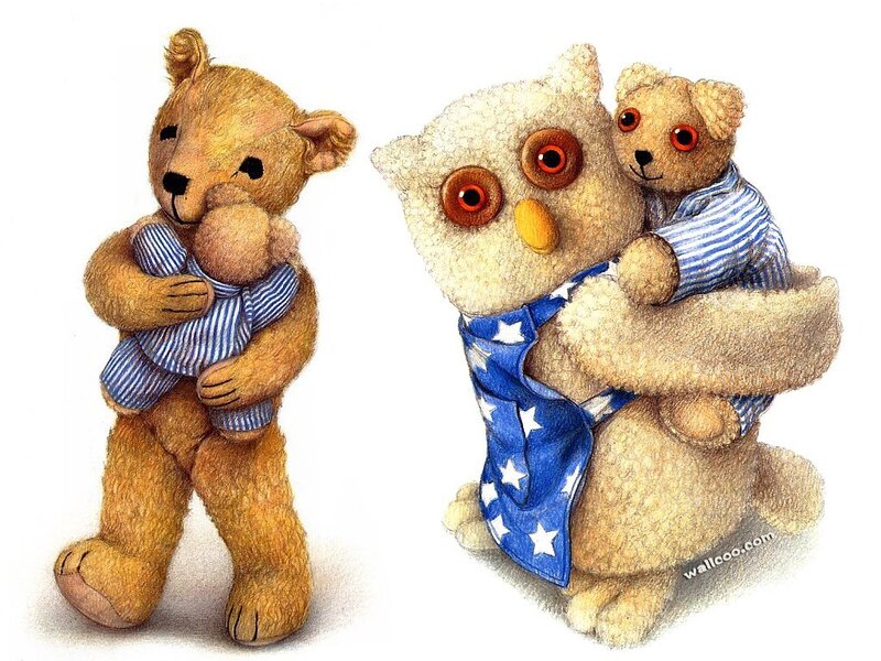 Teddy bears with owl