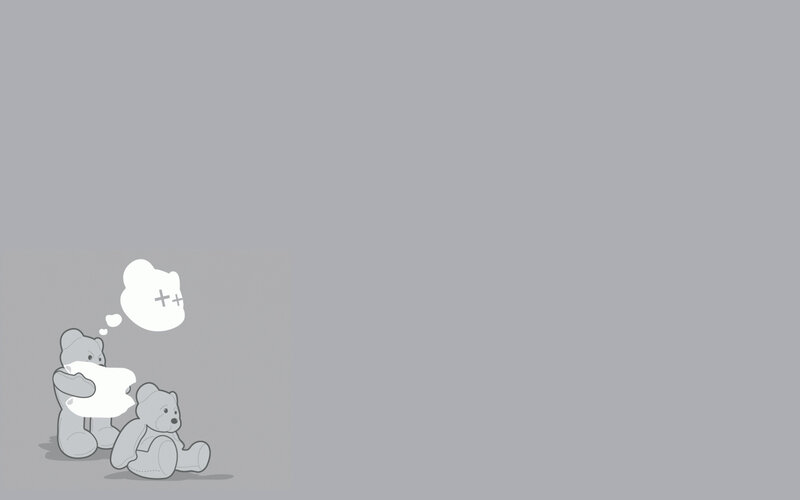 teddy bears with thought bubble