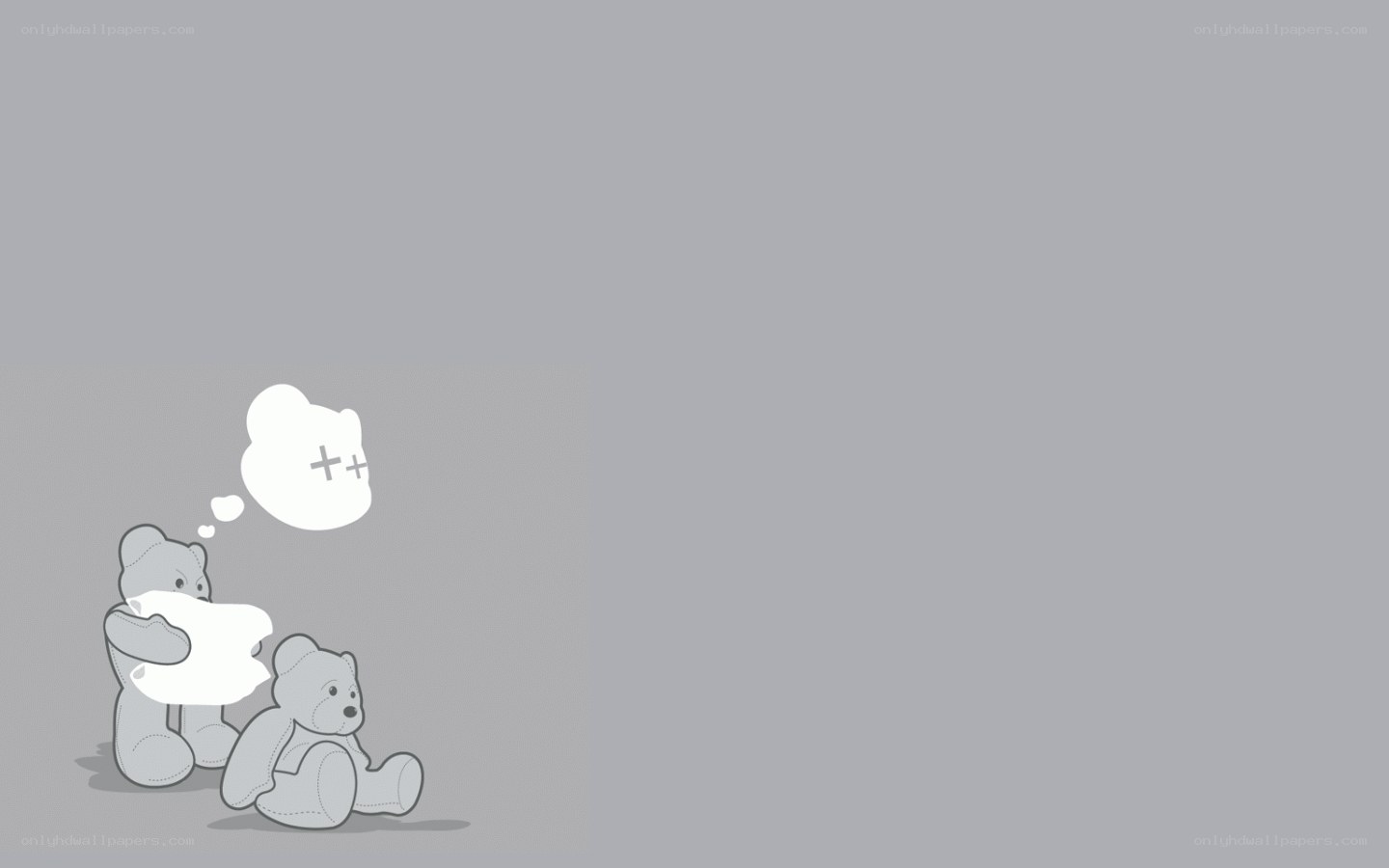 teddy bears with thought bubble