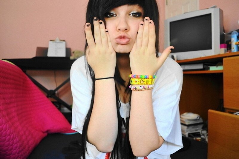 teen girl making a face