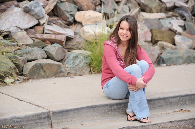 Teen Girl Sitting on Step
