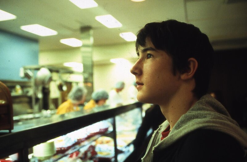 Teen in cafeteria line