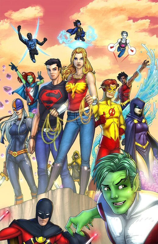 Teen Titans and allies in action
