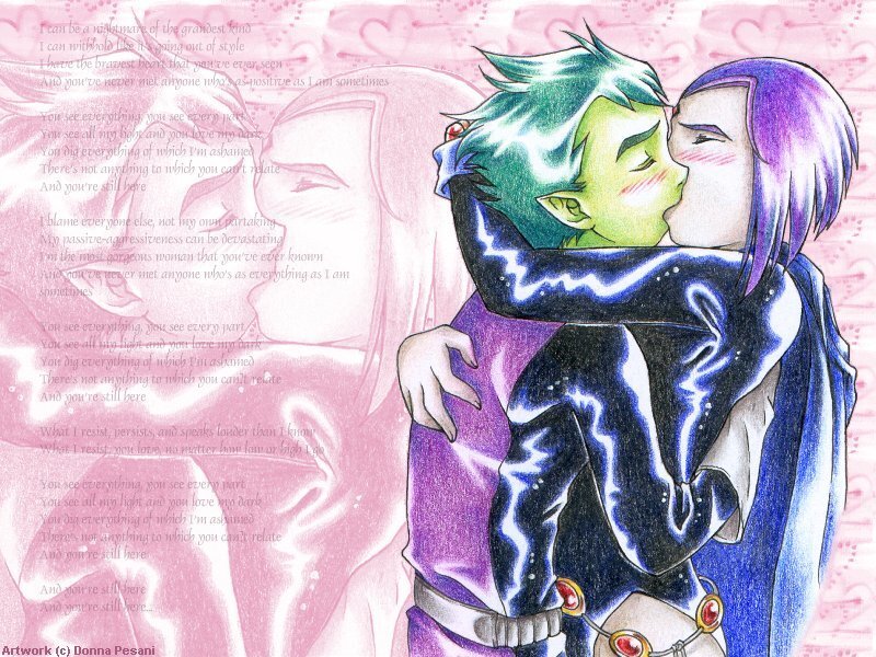 Teen Titans kiss artwork