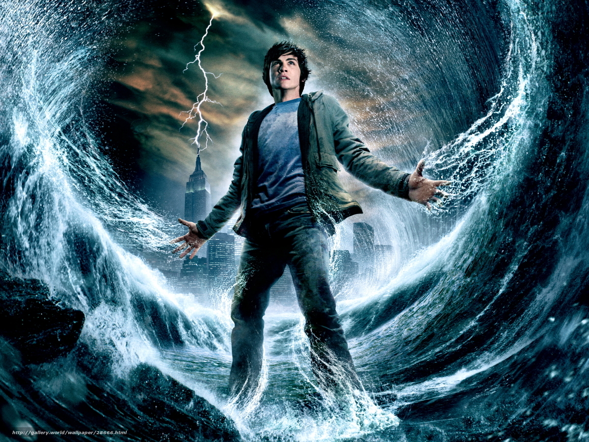 Teenage boy controls water in storm