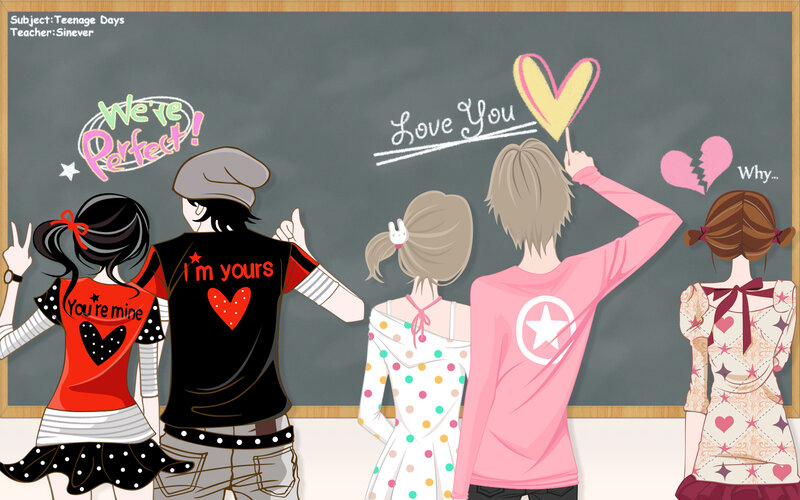 Teenage Friends in Classroom