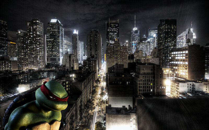 Teenage Mutant Ninja Turtle at night