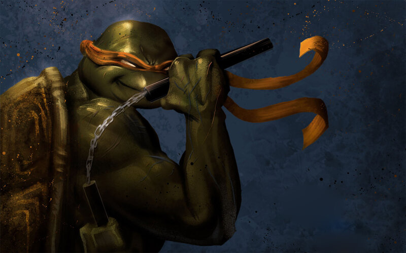 Teenage Mutant Ninja Turtle with nunchucks