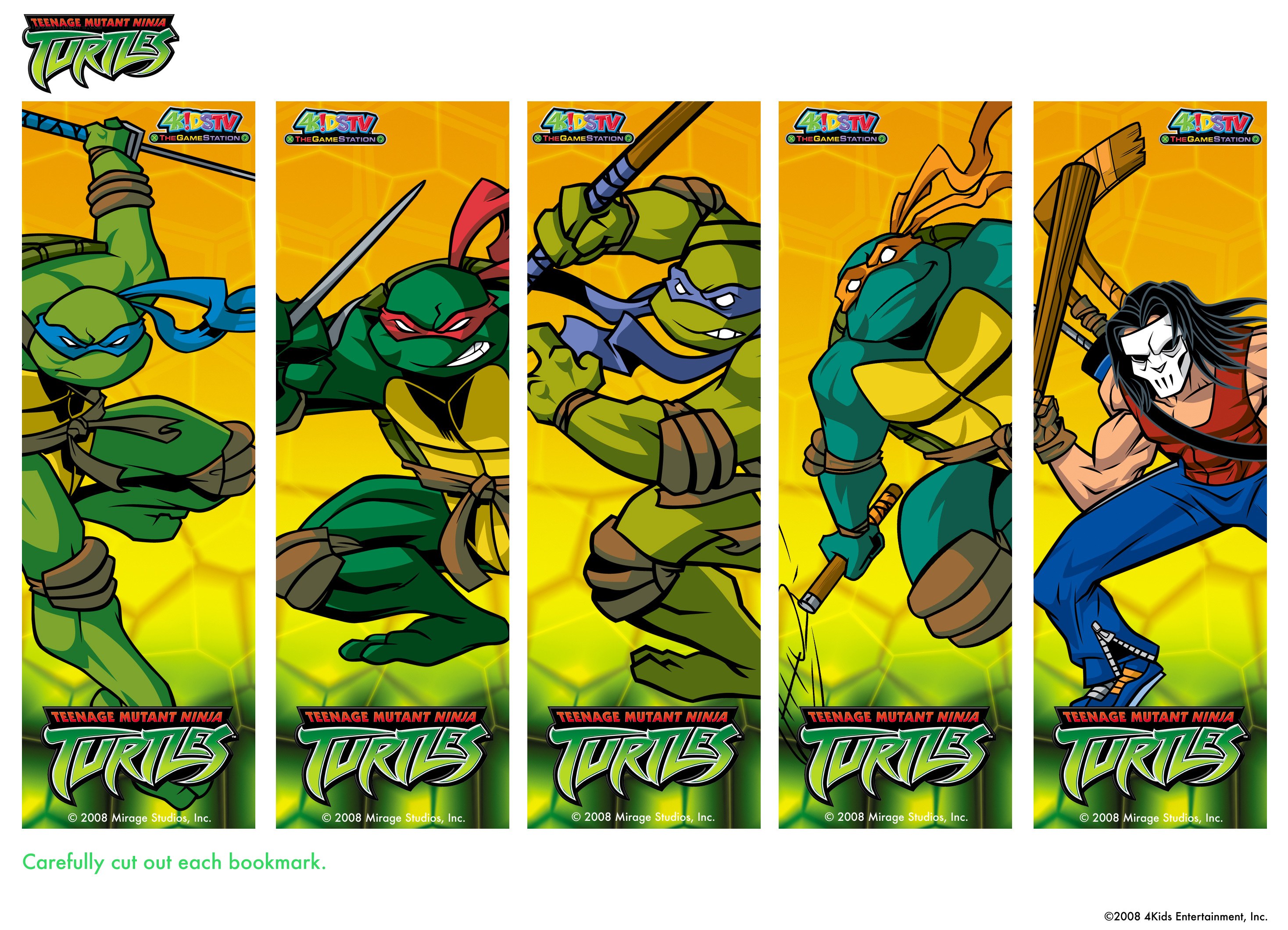 Teenage Mutant Ninja Turtles bookmarks