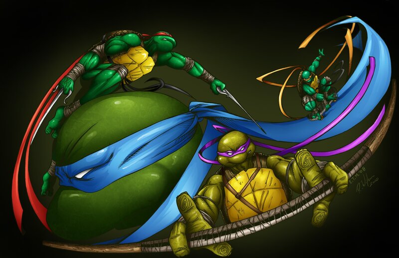 Teenage Mutant Ninja Turtles in action