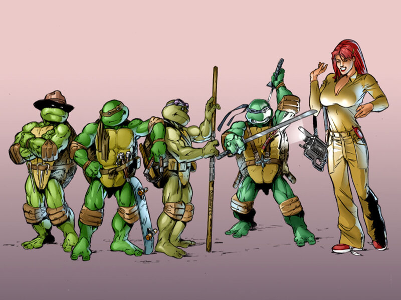 Teenage Mutant Ninja Turtles with April