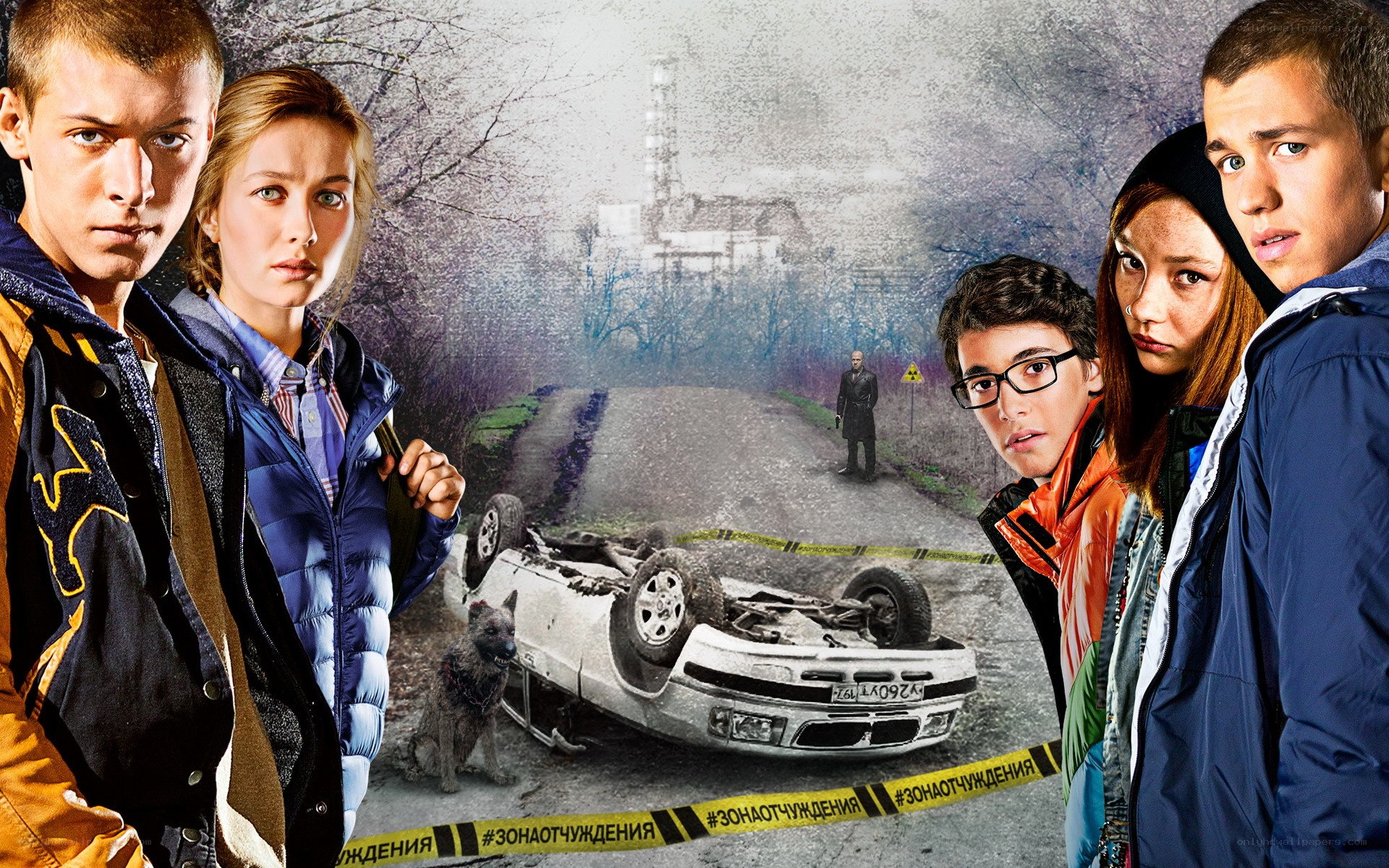 Teenagers at accident scene