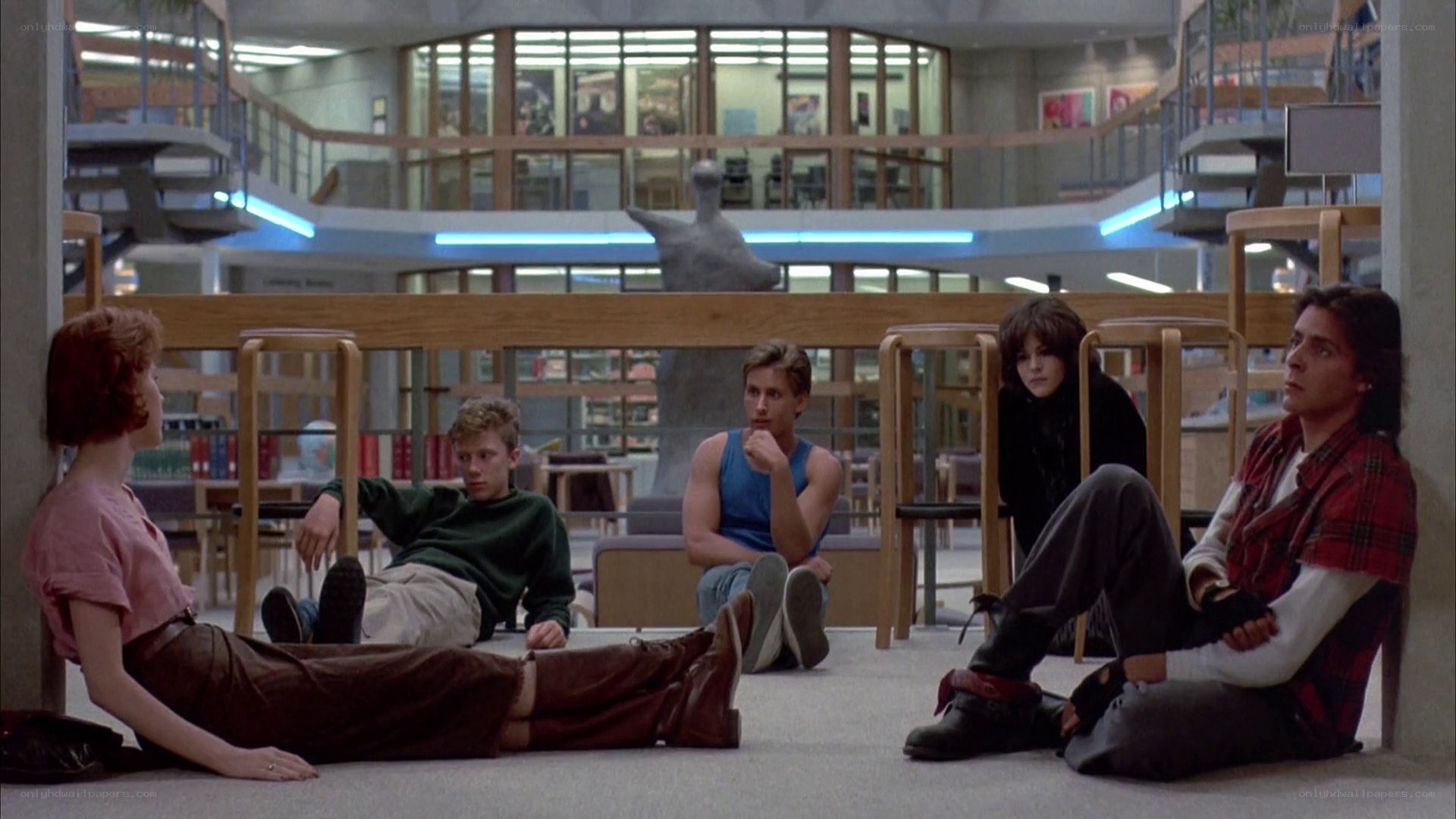 Teenagers in a library