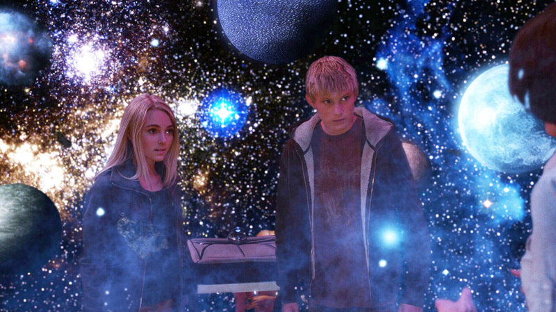 Teenagers in a space scene