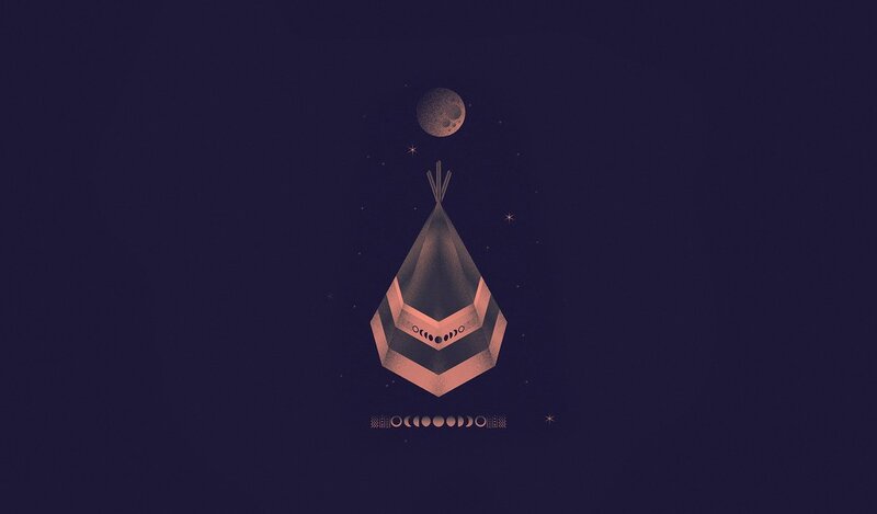 Teepee under the moon