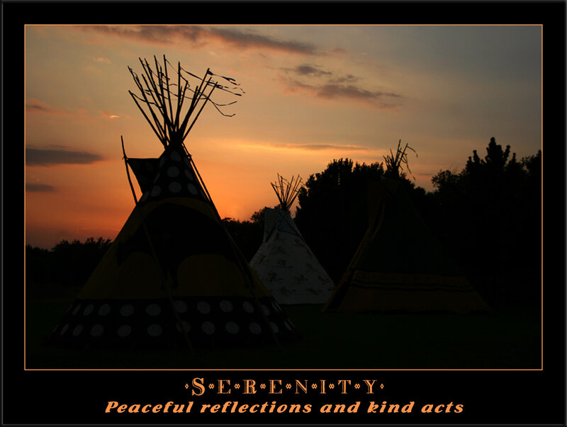 Teepees at Sunset