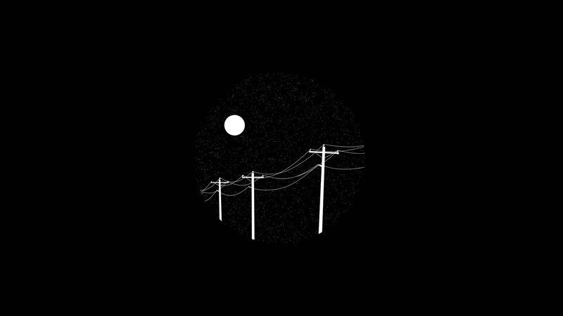Telephone Poles at Night