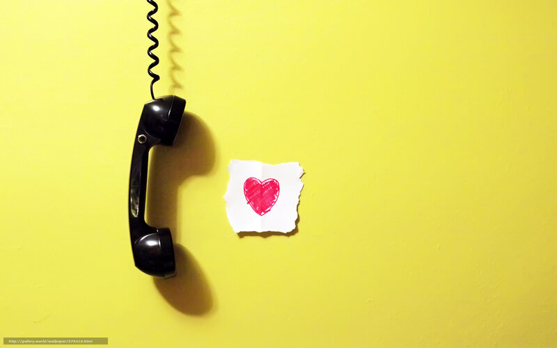 telephone with heart note