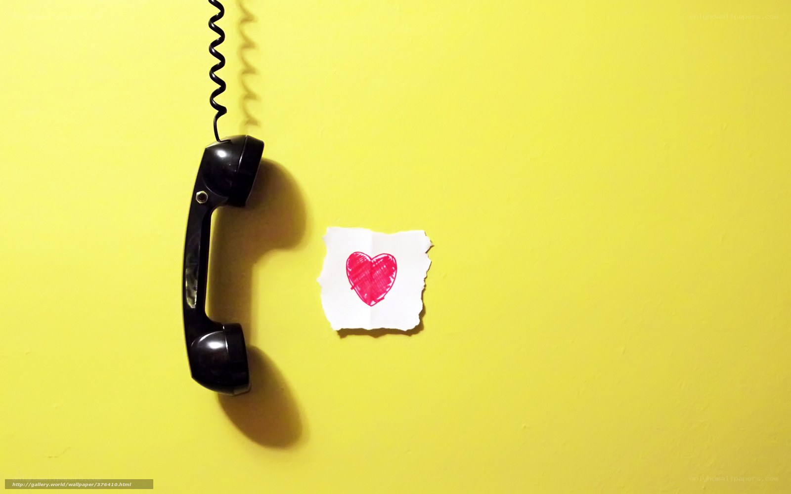 telephone with heart note