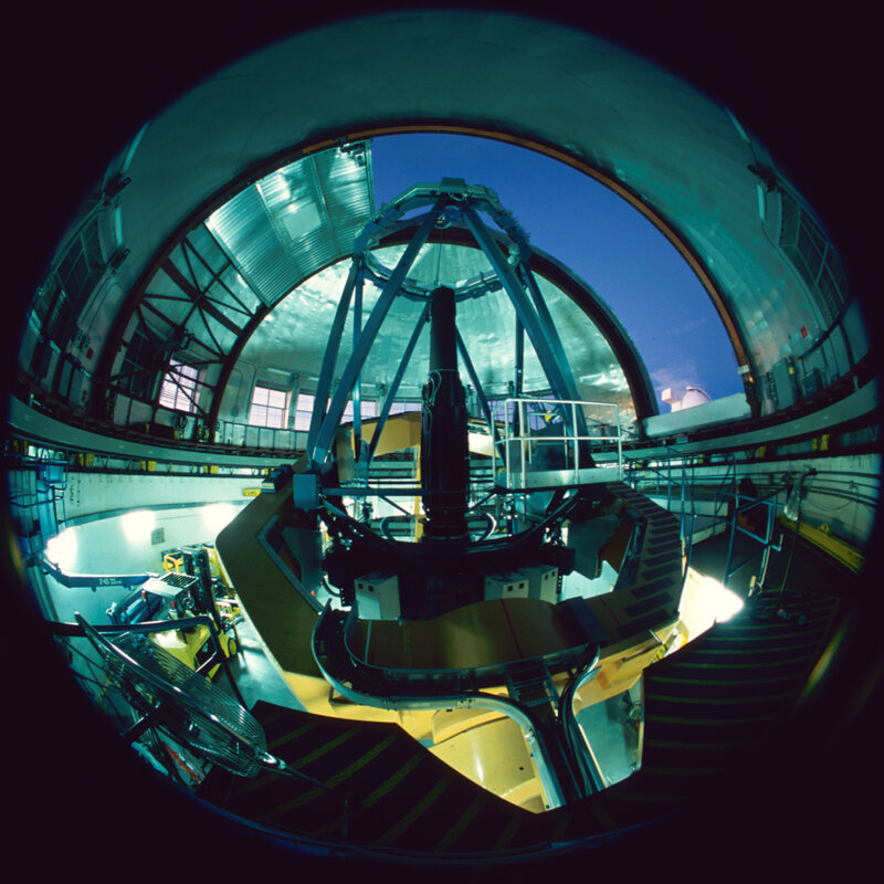 Telescope inside observatory dome