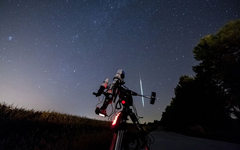 Telescope Observing Meteor