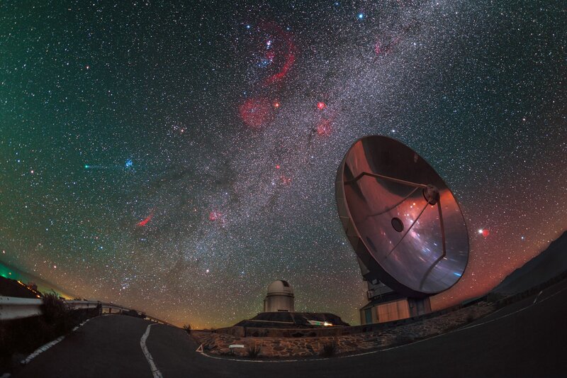 Telescope under Starry Sky — Black, Serene, Night