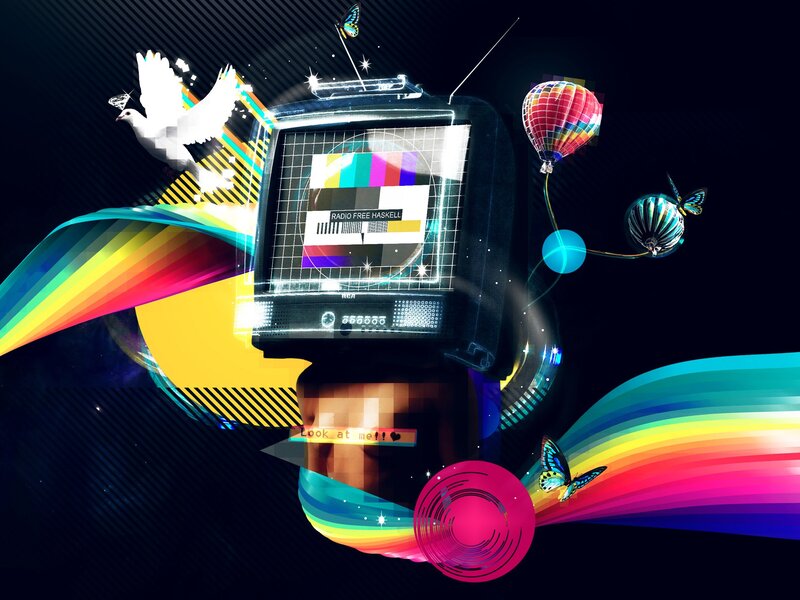 Television with Rainbow Stream