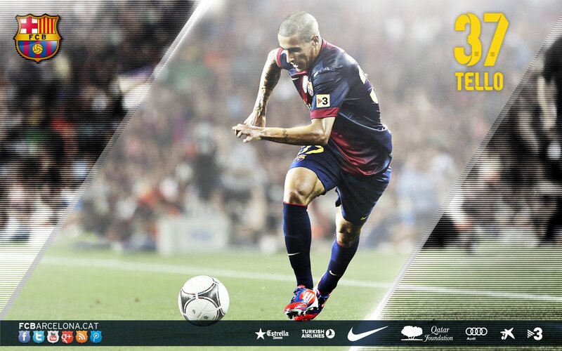 Tello in action for FC Barcelona