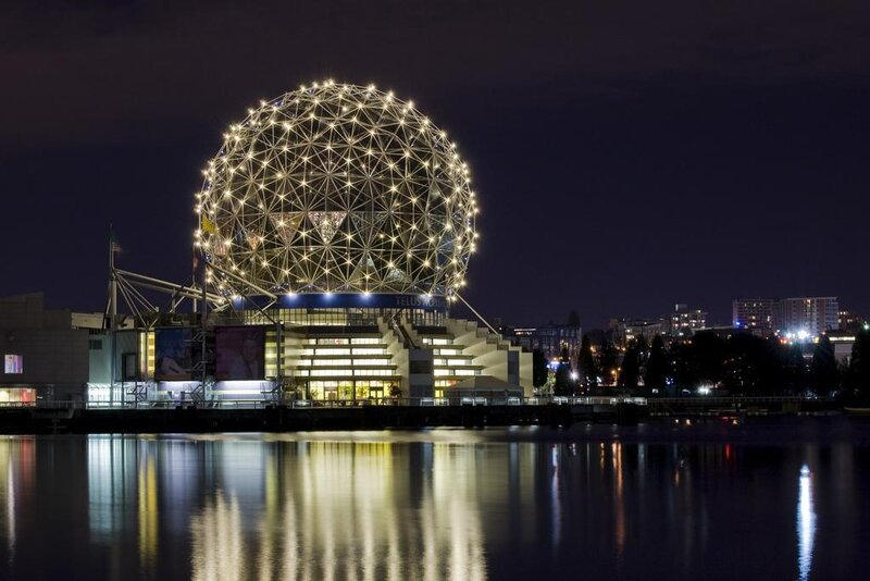 Telus World of Science at night