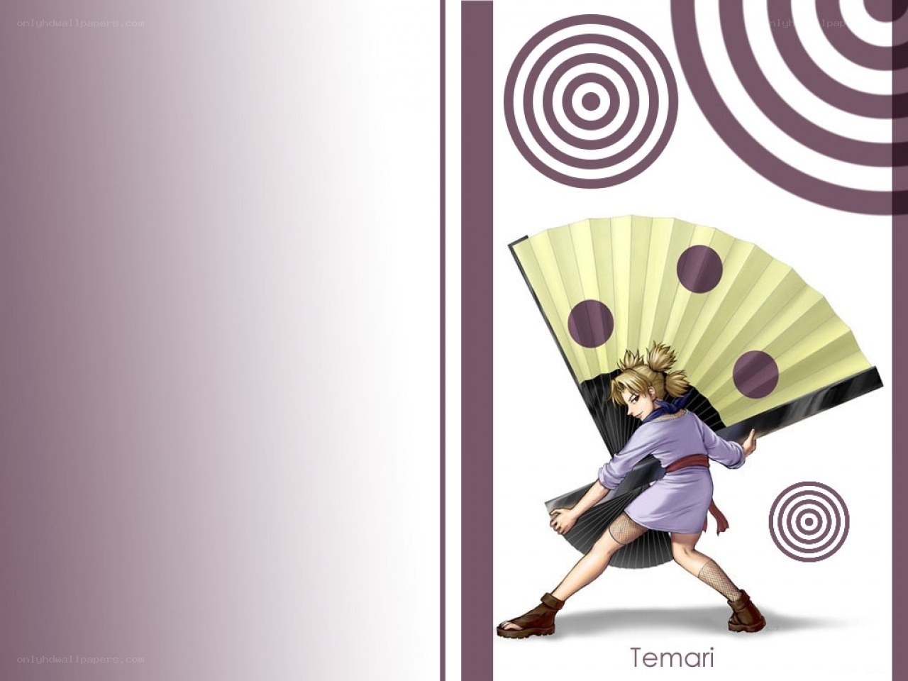 Temari with a large fan