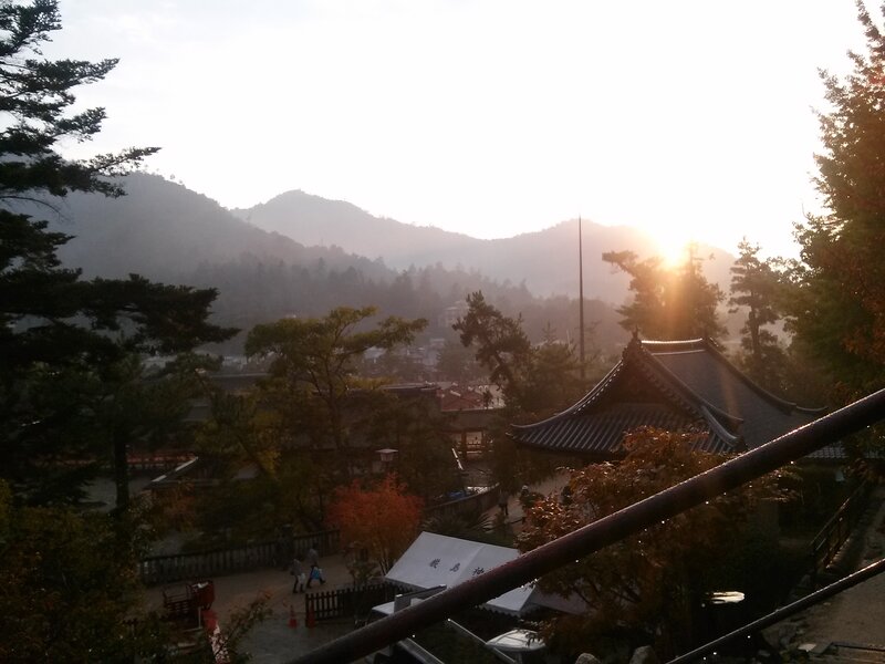 Temple at Sunset — Brown