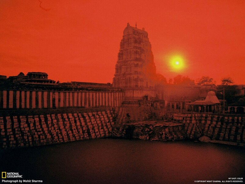 Temple at sunset in India