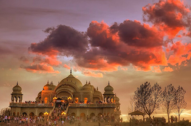 Temple at Sunset — Orange