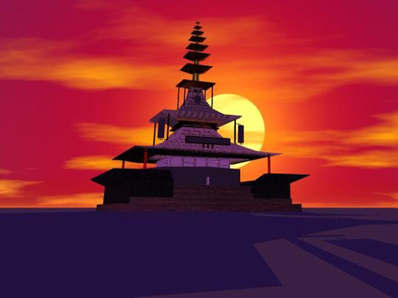 Temple at sunset