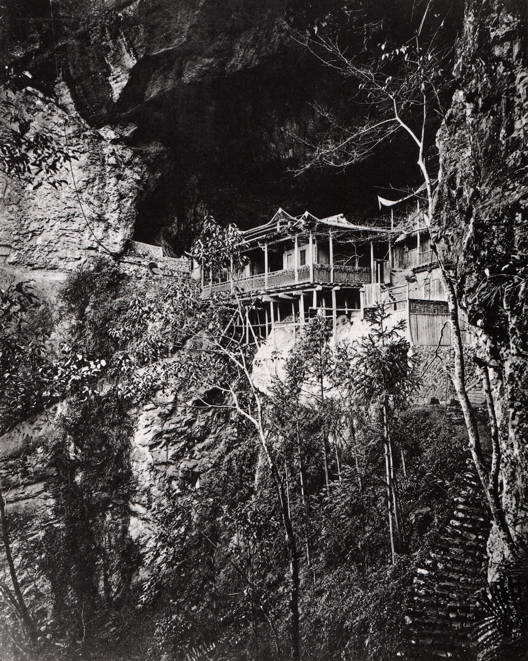 Temple built into a cliff