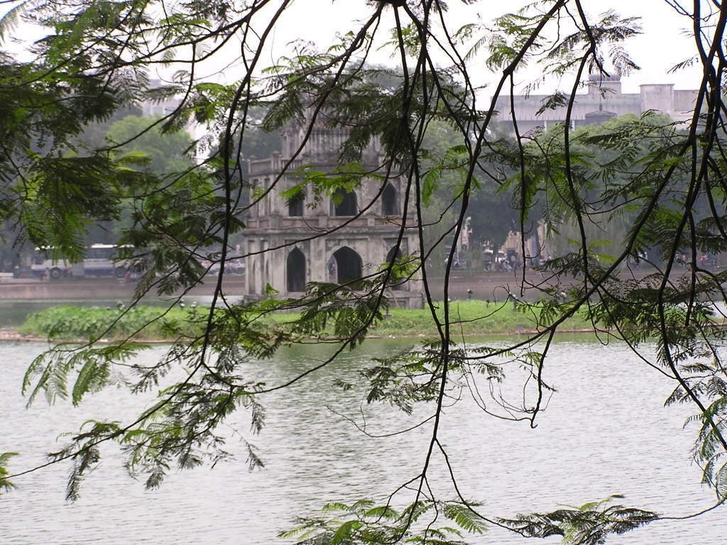Temple by the lake in Hanoi