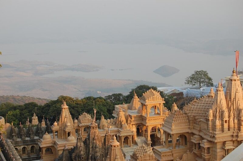 Temple complex overlooking a lake